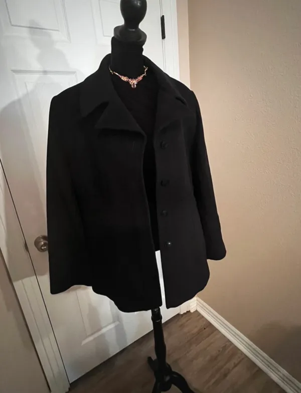 Preston & York Women’s Button-Front Fall Wool Pea Coat - Image 2