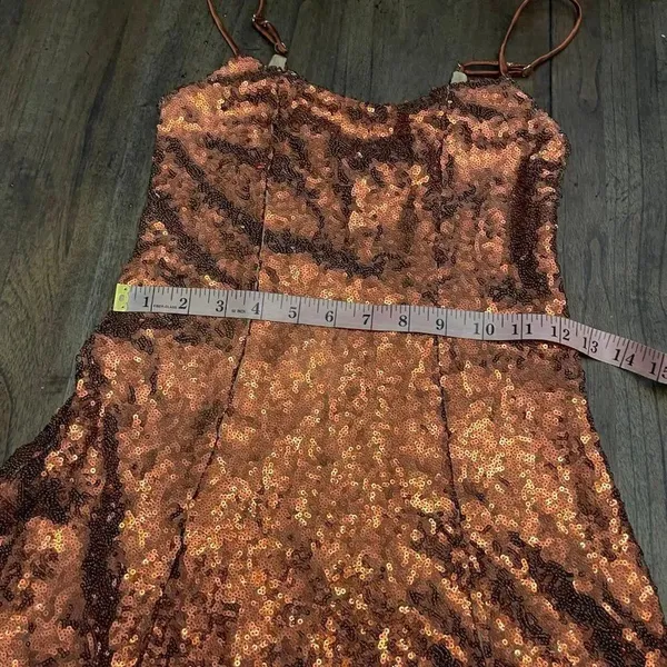 Urban Outfitters Bronze Gretta Sequin Slip Mini Dress - Image 6