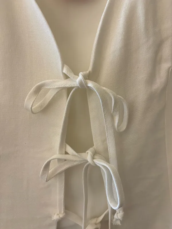 Evolution White tie vest tank top - Image 4