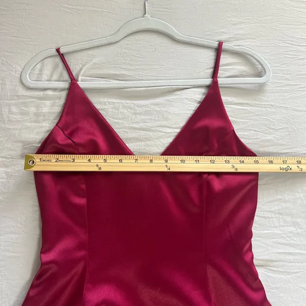 OOTDFash Burgundy Satin Dress Size Medium‎ - Image 5