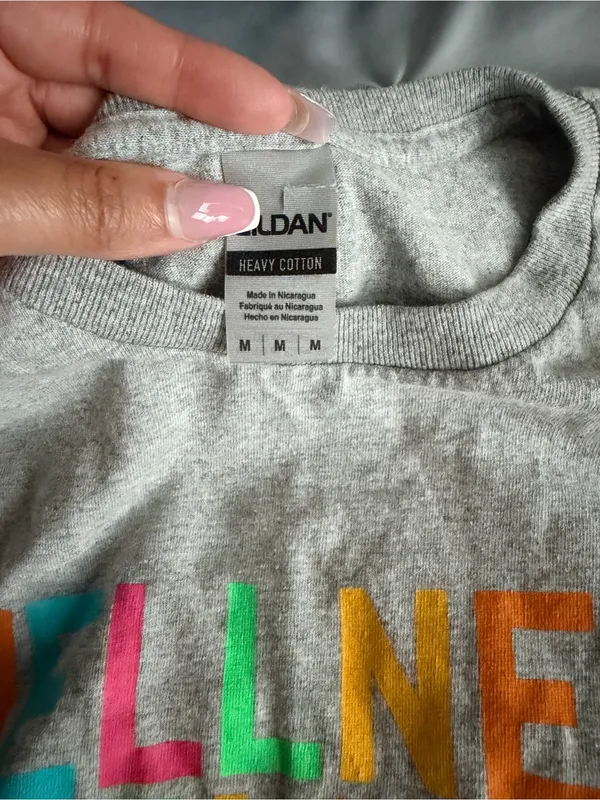 Gildan Heather Gray Tee with Bright Multicolor 'WELLNESS CLUB' Print - Image 2