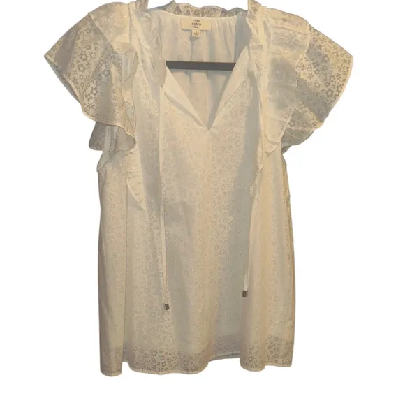 Entro White Floral Top Lg - Image 2