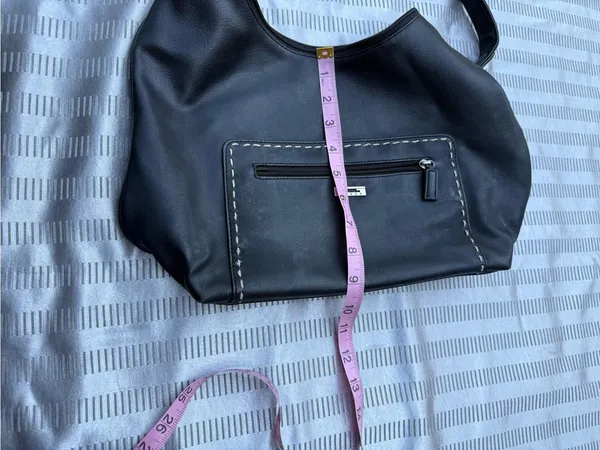 Guess Black Hobo Shoulder Bag – Front Zip Pocket, Silver Hardware - Image 6