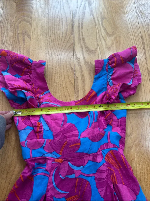 Tuckernuck X Cameran‎ Eubanks Wild Azalea Edisto Dress Pink Blue Linen Small S - Image 10