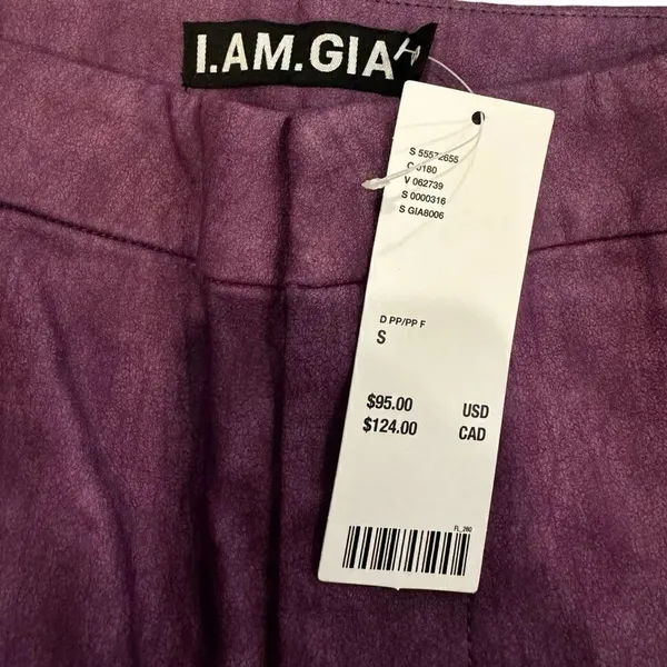 I.AM.GIA Saros Straight Leg Purple Faux Leather Pants NWT S - Image 6
