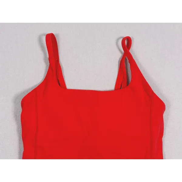 Lululemon Strappy Nulu Shelf Tank Top Size 2 Red Yoga Pilates Training Lounge - Image 5