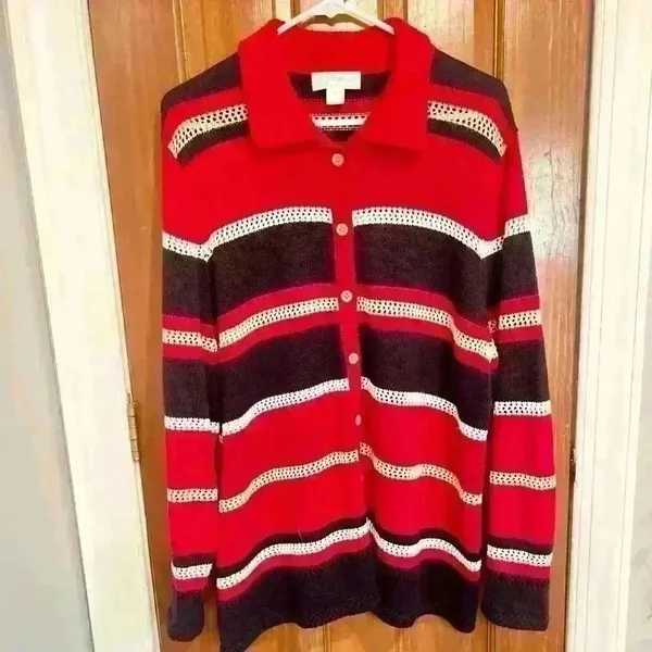 CJ Banks Ladies Striped Cardigan - Image 8