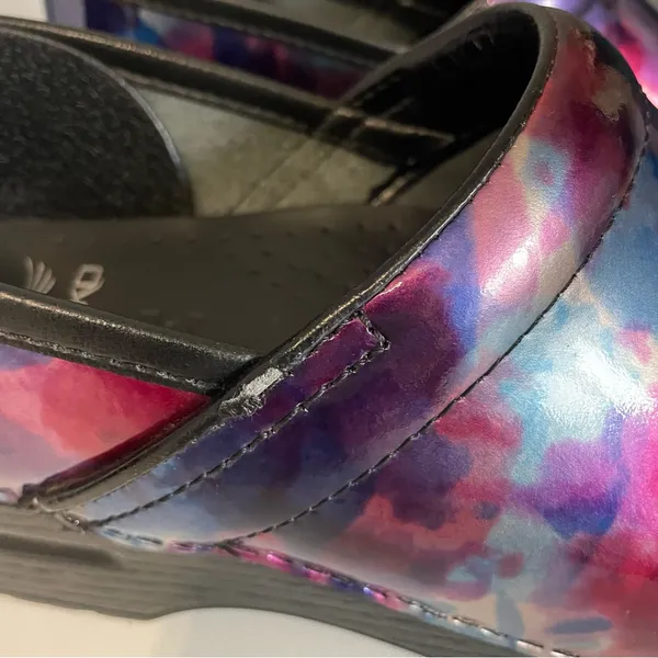 Dansko Professional Watercolor Patent Leather Clogs - Image 3