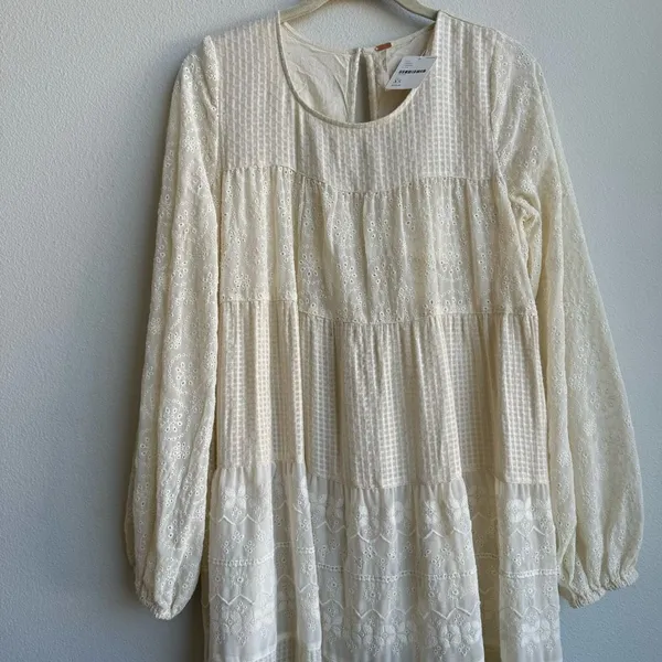 NWT Free People Gemma Cottagecore Lace Midi Dress Size XS Cream Boho Feminine - Image 3
