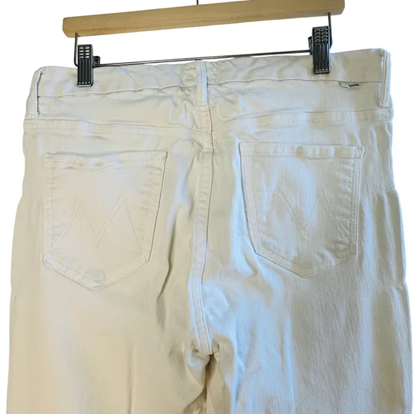 Mother High Waisted Looker Ankle Fray White Distressed Skinny‎ Jeans 29 READ - Image 16
