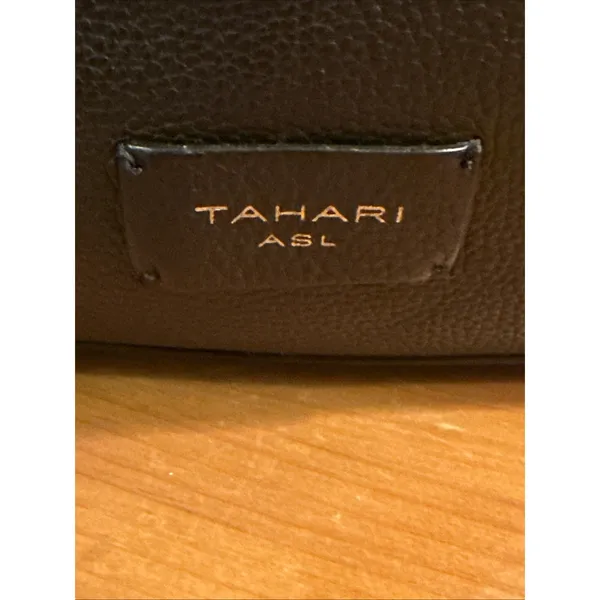 Tahari ASL Black Pebbled Leather Slouchy Hobo Shoulder Bag Adjustable Strap - Image 4