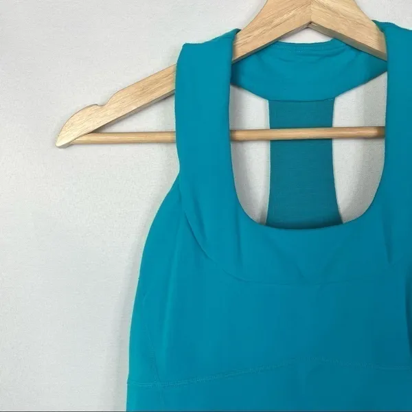 Lululemon Scoop Neck Luon Athletic Tank Top Surge Teal Blue‎ 8 - Image 5