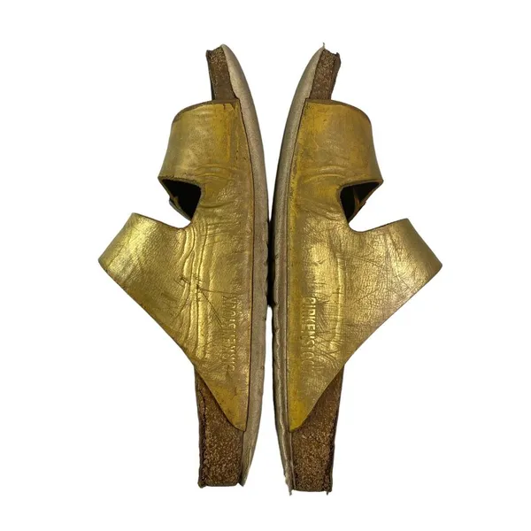 Birkenstock Arizona Gold Sandals 38 Womens‎ 7 has some wear - Image 12