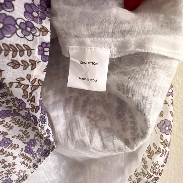 Daughters of India Binita Mini Dress Violet Floral Boho Cotton XS NWT - Image 10