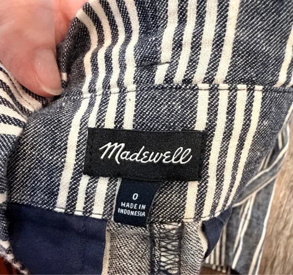 Madewell Striped Paper Bag Linen Blend Waist Pants - Image 3