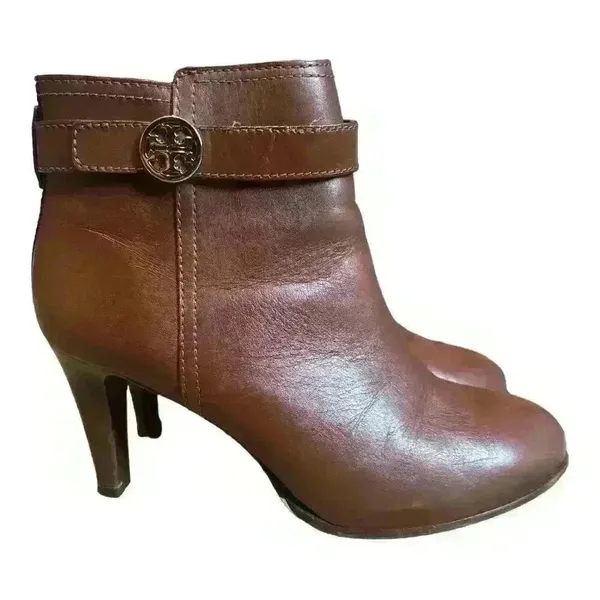 Tory Burch Brown Bristol High Heel Booties, Size‎ 10.5 - Image 2