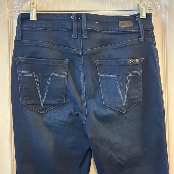 Seven7 Jeans High Rise Skinny Crop Dark Wash‎ Women's Size 10 - Image 9