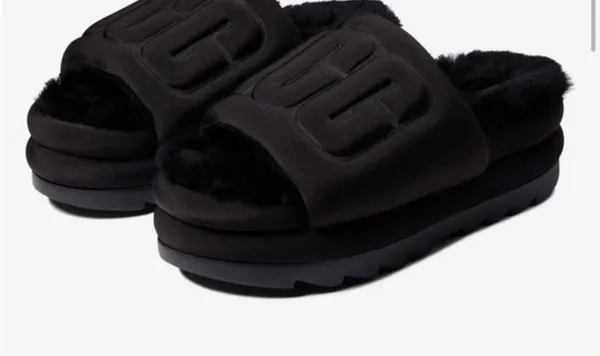 UGG Maxi Graphic Slide Platform Black Slippers Size 8 - Image 3