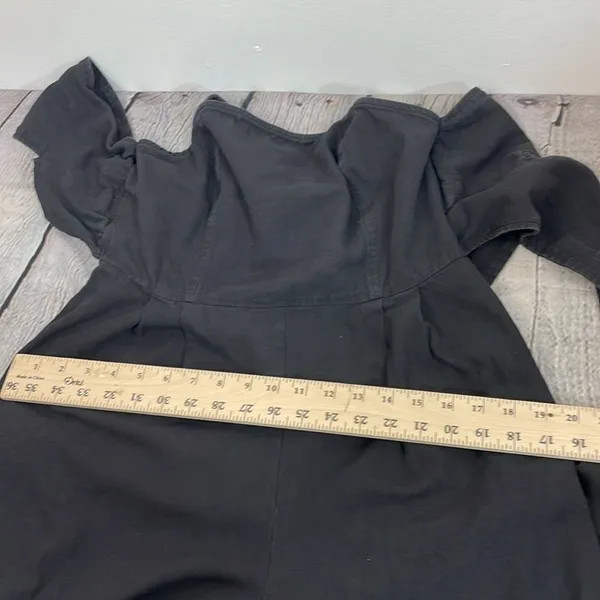 Gilli Black Jumpsuit adjustable straps back ties size Medium Cotton - Image 16