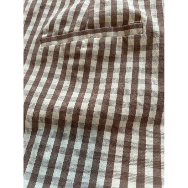 A New Day Womens Brown Gingham Check Side Zip Ankle Pants Size 16 - Image 12