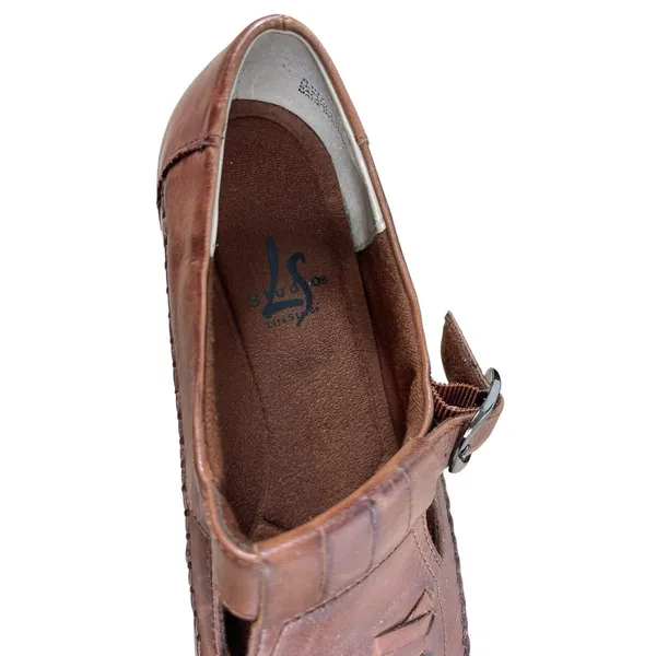 LifeStride Studio Brown Leather Loafer Shoes Women’s 8.5W Woven Slip On Buckle - Image 7