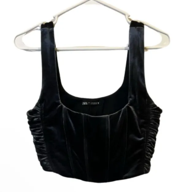 ZARA Velvet Corset Top Size Medium - Image 3