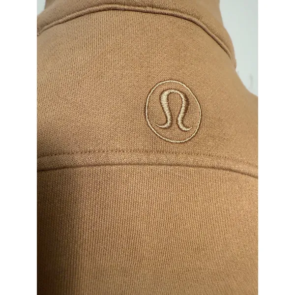 Lululemon Scuba Oversized Funnel Neck‎ Full Zip Jacket XS/S Tan Distressed - Image 3