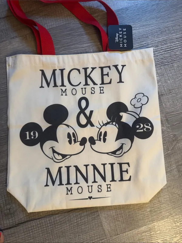 Disney Minnie & Mickey Canvas Tote with Red Handles - Image 2