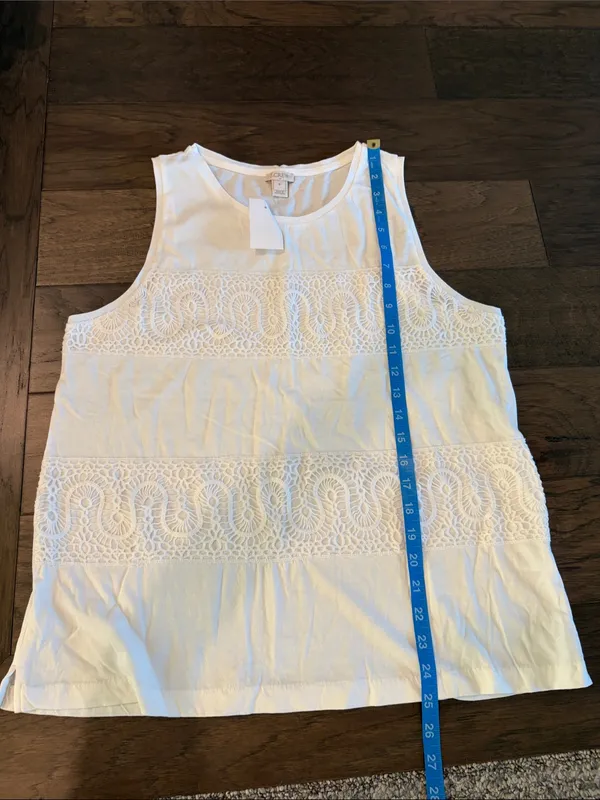 New With Tags JCrew White Knit Sleeveless Top Sz M - Image 6