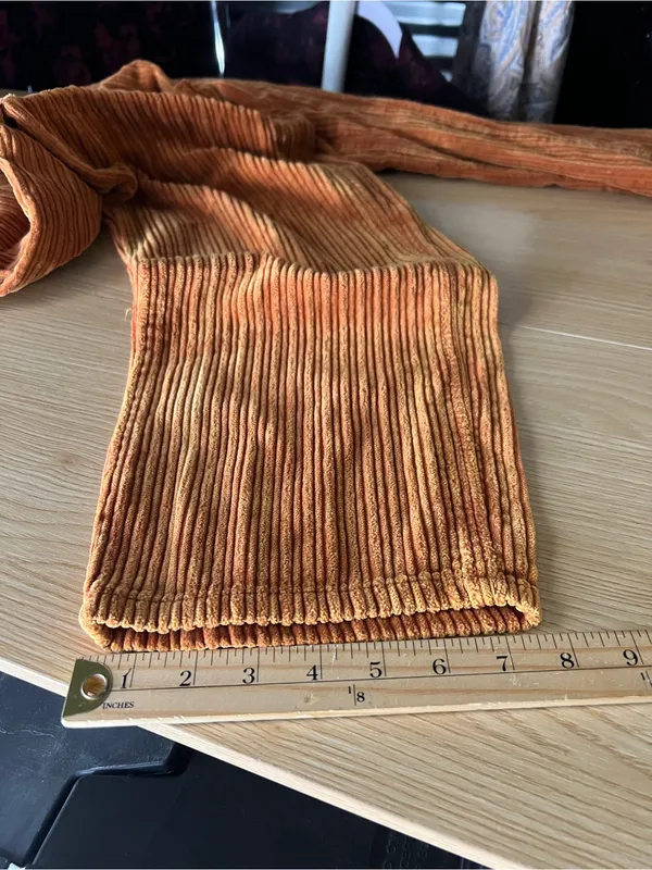 BDG High Rise Baggy Corduroy Pants Orange Size 26 - Image 16