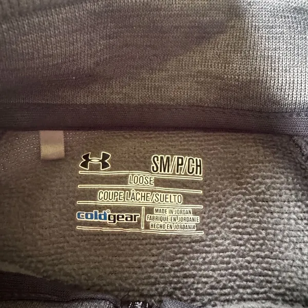 Under Armour 3/4 Zip Unisex Sweatshirt Sz Small - Image 4