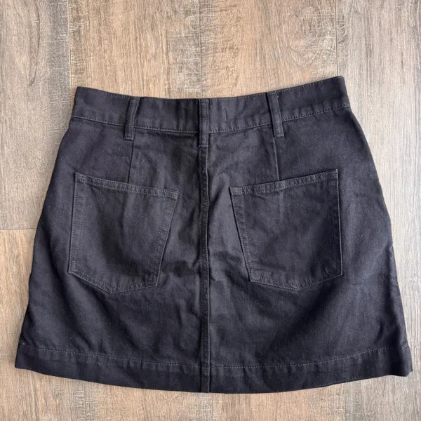 Free People We The Free Black‎ Denim Pleated Mini Skirt Size 29 Regular Cotton - Image 2