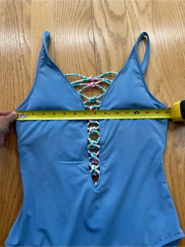 Lilly Pulitzer‎ Blue Isle Lattice Plunging V-Neck One-Piece Swimsuit 12 - Image 7