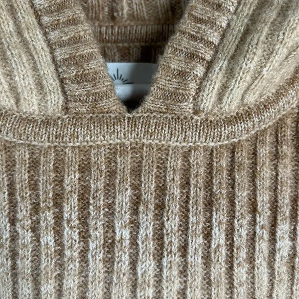 Offline By Aerie Size XS Ribbed Cropped Sweater Hoodie Brown Ombré Long Sleeve - Image 8