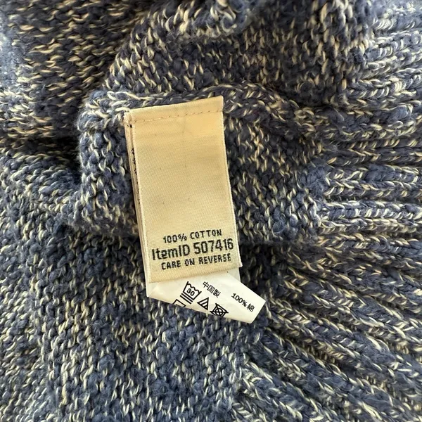 LL Bean Blue Cotton Ragg Funnelneck Pullover Tunic Sweater Size XL‎ - Image 13