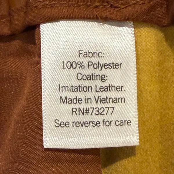Nine West Jogger Pants Brown Good Faux Leather Seam‎ Detail Women Large - Image 7
