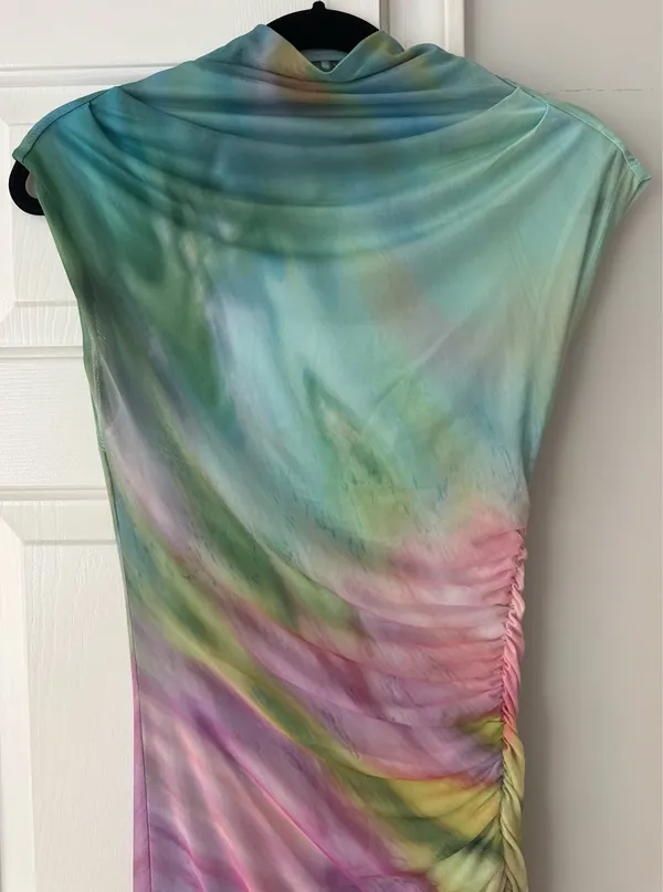Anthropologie The Maya Ruched Cowl-Neck Mesh Dress, Size XS - Image 8