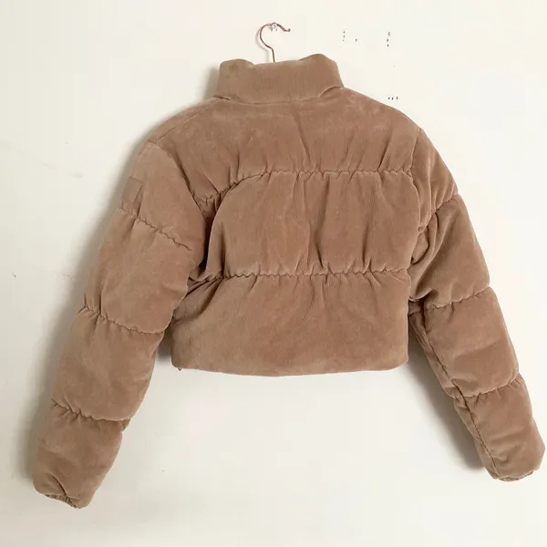 Alo Yoga Micro Corduroy Dreamy Puffer Chai Latte XXS - Image 13