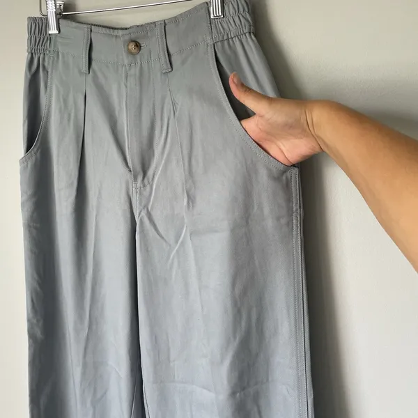 Madewell The Neale Straight-Leg Pant in Drapeweave Overcast Blue Women's Size 6 - Image 5