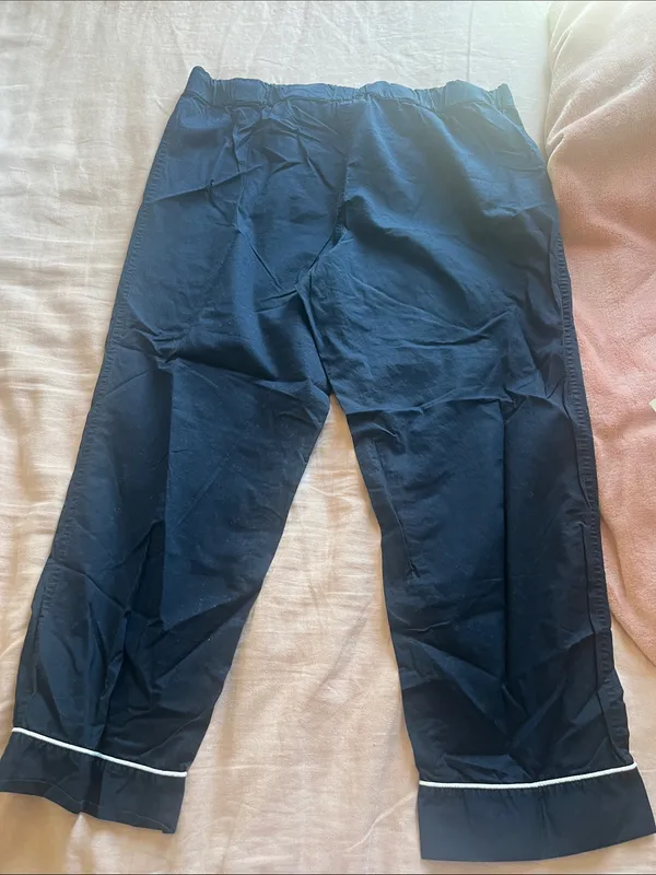 J. Crew Navy Drawstring Jogger Pants with White Piping - Image 4