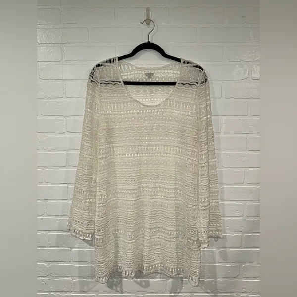 Tavik+ Cream Crochet Knit Swim Cover Up - Image 5