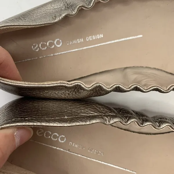ECCO Size 8 Ballet Flat Shoes Incise Enchant Metallic Bronze Leather Ballerina - Image 10