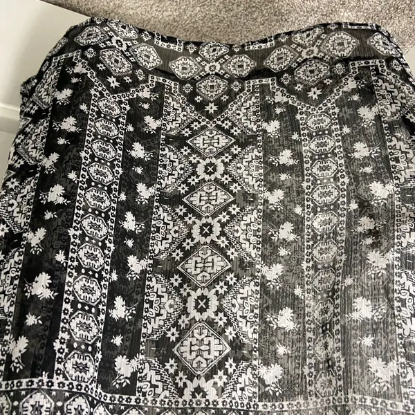 NWOT City Triangles women’s black white‎ sheer lined adjustable pattern dress XS - Image 4