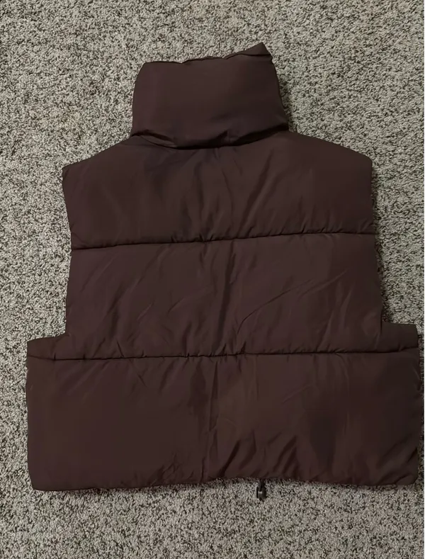 Cropped Brown Vest Amazon Puffer - Image 5