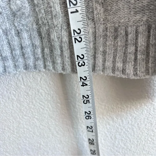GAP Women's Forever Cozy‎ Cowl Neck Cable-Knit Sweater Heather Grey - Image 8