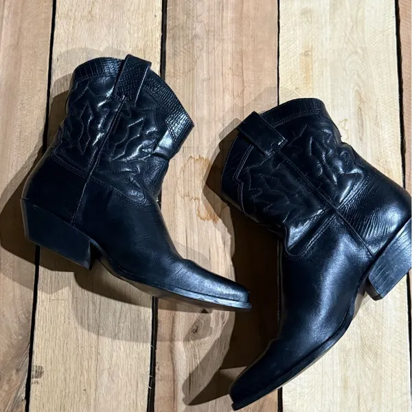 Vintage‎ Nine West Short Blank leather Cowboy boots Size 9M B40 - Image 8