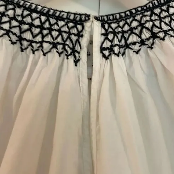 Joie cotton peplum ric rac embroidered puff sleeve blouse xs - Image 8