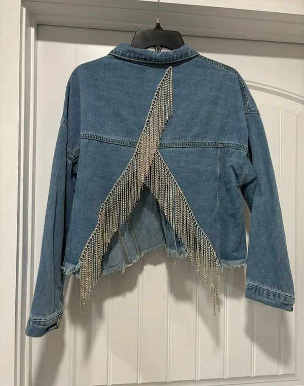 Savanna Jane Denim Rhinestone Jacket - Image 2