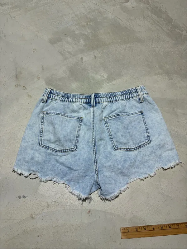 Aerie Light Blue Distressed Denim Shorts medium - Image 6