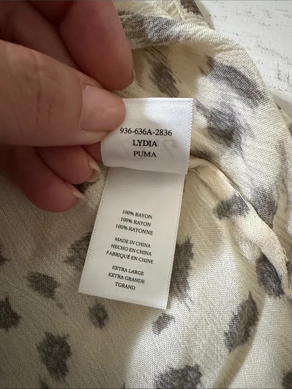 Rails Lydia Puma Animal Print Blouse Size XL - Image 9